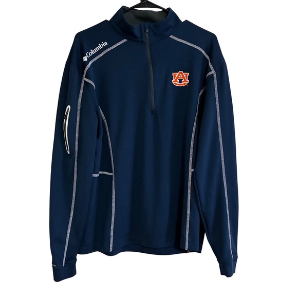 Auburn Tigers Columbia Golf Shotgun Quarter-Zip Pullover Navy Mens Large - Picture 1 of 7